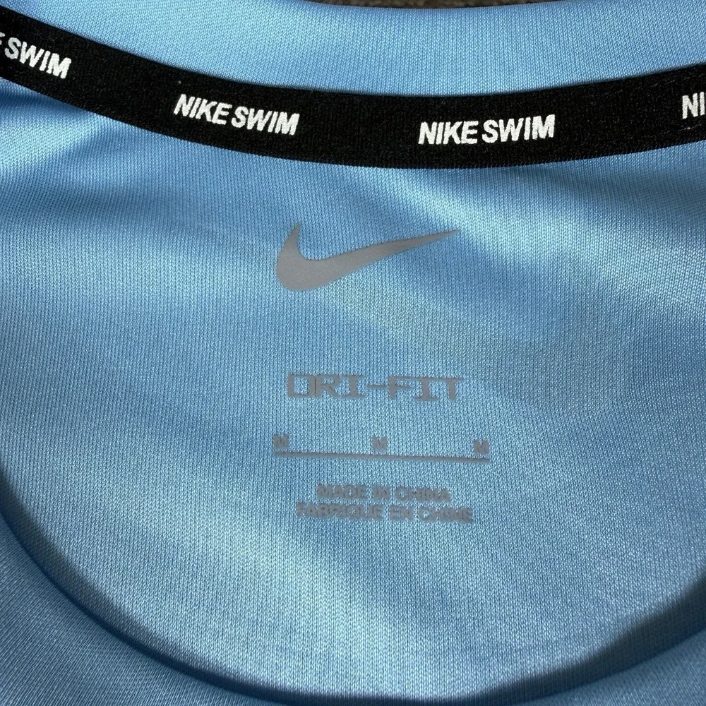 Nike Swim Mens M Dri-FIT Performance Shirt UV Protection Blue Sun Tee New